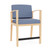 Lesro Amherst Wood Oversize Hip Chair, Chambray Vinyl Light Navy Upholstery, Natural Frame Finish, 3/4 Front View Lesro Amherst Wood Oversize Hip Chair, Chambray Vinyl Light Navy Upholstery, Natural Frame Finish, 3/4 Front View