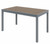 Eveleen Aluminum Frame Rectangular Table, Mocha Top and Silver Frame