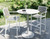 Eveleen Aluminum Frame Stool, Grey Polypropylene seat and back, white frame