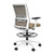 SitOnIt Novo Mesh Back Task Stool with White Frame and Desert Mesh, Sugar Desert Seat, showing Lumbar Accent in Fog