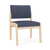 Lesro Lenox Wood Armless Guest Chair, Linette Vinyl Denim Upholstery, Natural Frame Finish, 3/4 Front View