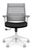 SitOnIt Wit Mid Back Mesh Task Chair - Work From Home Series, Black seat, Fog mesh back, white frame and height adjustable arms