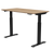 SitOnIt Switchback WFH Height Adjustable Desk, Knife Edge top in Bamboo, Black Base, Front View