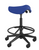 Humanscale Pony Stool in Corde4 Azure, Graphite base with Footring, extra tall cylinder