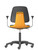 Cramer Citrus Med Tech Cleanroom Lab Chair, Synthetic Leather with Orange Frame Accent, Optional Fixed Arms, Rear View Cramer Citrus Med Tech Cleanroom Lab Chair, Synthetic Leather with Orange Frame Accent, Optional Fixed Arms, Rear View
