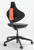 Cramer Helix Med Tech Lab Chair with Coral Detail, 3/4 Rear View Cramer Helix Med Tech Lab Chair with Coral Detail, 3/4 Rear View
