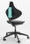 Cramer Helix Med Tech Lab Chair with Aquamarine Detail, 3/4 Rear View Cramer Helix Med Tech Lab Chair with Aquamarine Detail, 3/4 Rear View