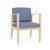 Lesro Amherst Wood Guest Chair, Chambray Vinyl Light Navy Upholstery, Natural Frame Finish, 3/4 Front View Lesro Amherst Wood Guest Chair, Chambray Vinyl Light Navy Upholstery, Natural Frame Finish, 3/4 Front View