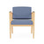 Lesro Amherst Wood Oversize Guest Chair, Chambray Vinyl Light Navy Upholstery, Natural Frame Finish, Black Polyurethane Armpad, Front View Lesro Amherst Wood Oversize Guest Chair, Chambray Vinyl Light Navy Upholstery, Natural Frame Finish, Black Polyurethane Armpad, Front View