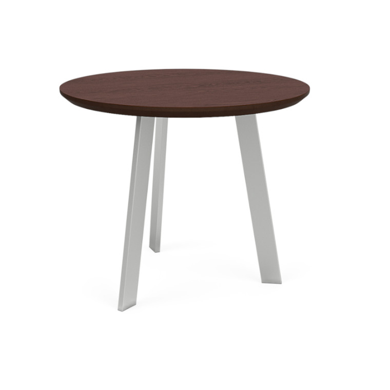 Lesro Waterfall End Table, Laminate Top in Cocoa Walnut, Silver Frame Finish, 3/4 Front View Lesro Waterfall End Table, Laminate Top in Cocoa Walnut, Silver Frame Finish, 3/4 Front View