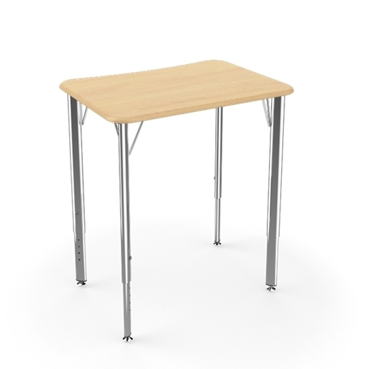  Intellect Wave® Height Adjustable Rectangular Student Desk, Kensington Maple Plastic top and Chrome frame