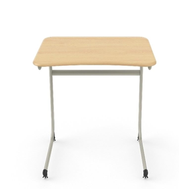  Intellect Wave® Cantilever Student Desk with a Maple Plastic top and Champagne Metallic frame