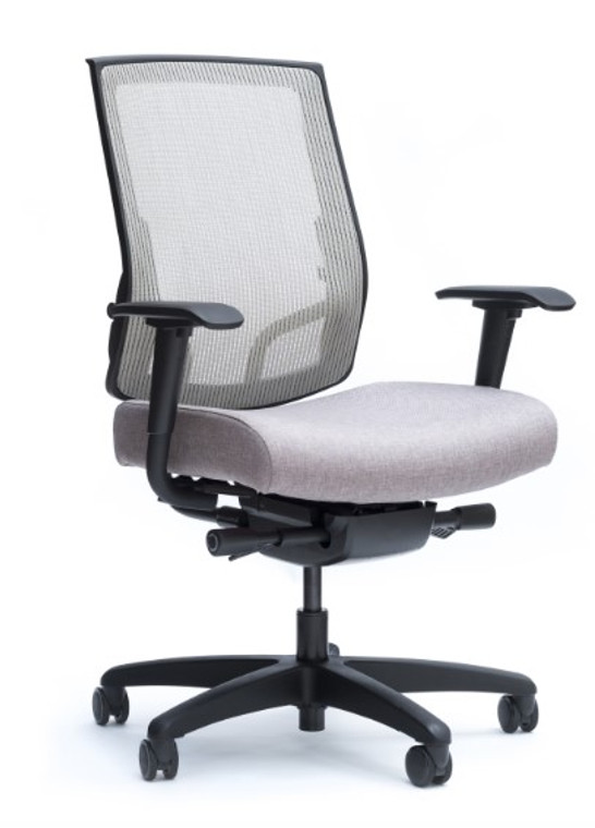 SitOnIt Focus High Mesh Back Large and Tall Task Chair, Black Frame and Base, Sand Mesh