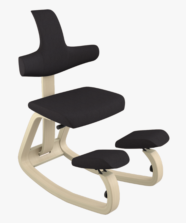 Varier Thatsit balans Chair in Natural Frame NEW Black Rev194 Fabric