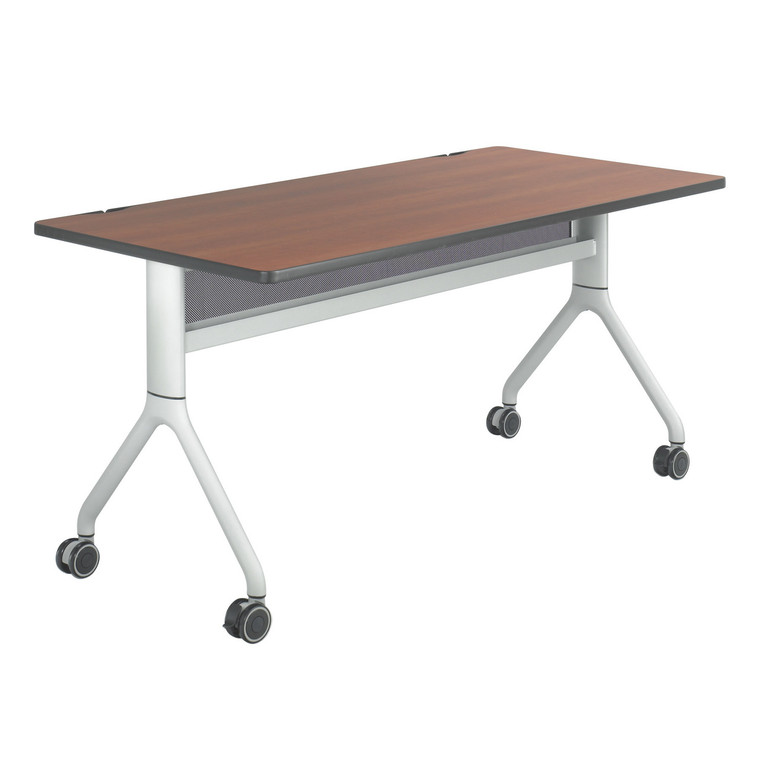 Rumba™ Nesting Table Biltmore Cherry, Metallic Gray Legs 60" x 30"