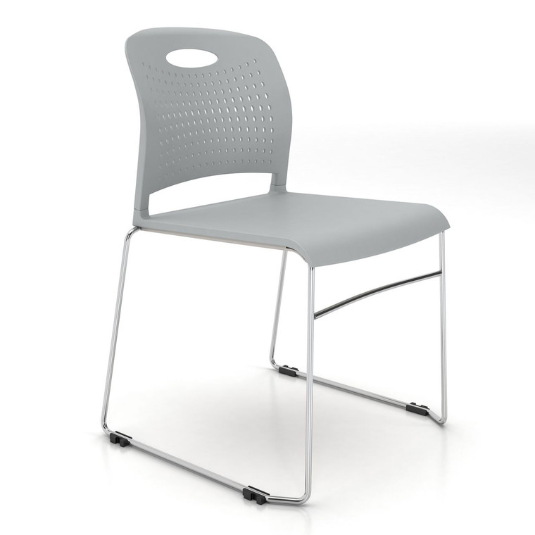 AIS Triad Stacking Chair, Carton of 4, Grey AIS Triad Stacking Chair, Carton of 4, Grey