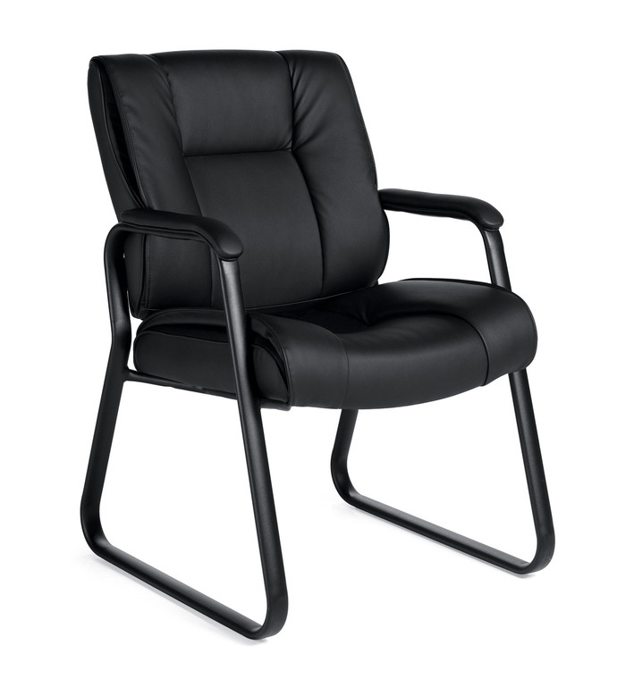 Offices to Go Luxhide Sled Base Guest Arm Chair