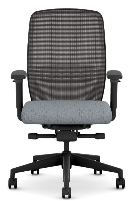 Nucleus Mesh Back with Centurion Frost Seat Upholstery and Optional Arms, Front View