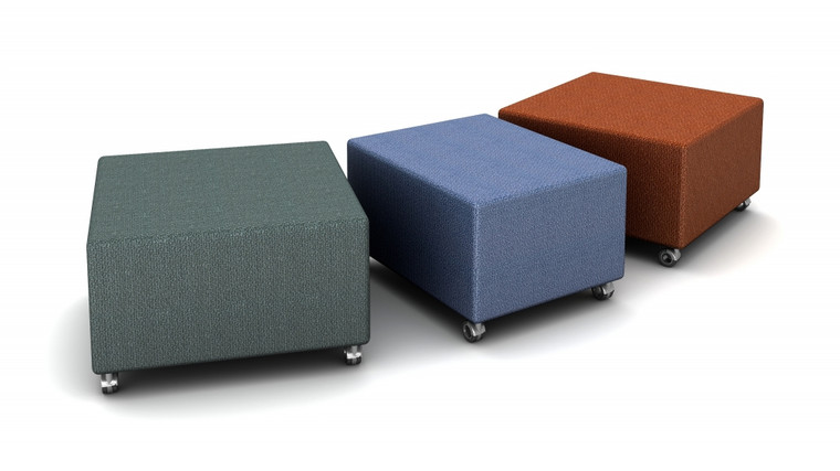 LB Lounge Reception Ottomans with Casters, *Base Price is for one small ottoman with feet