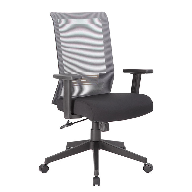 Horizontal Mesh Back with Fabric Seat, Grey Mesh Back