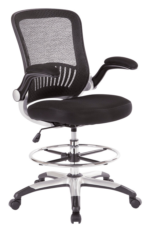 Mesh Back Drafting Chair with Flip Arms, 3M Mesh Seat