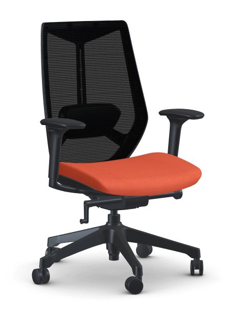 Friant Ignite Task Chair, Orange Seat Upholstery, Side View