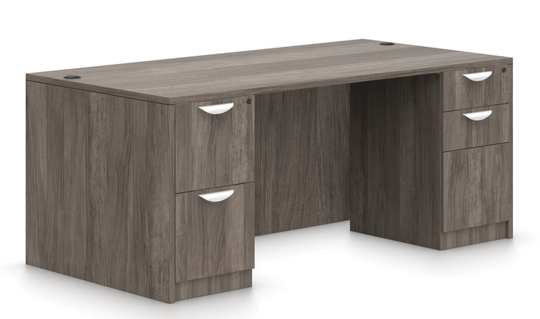Offices To Go 60" x 30" Double Pedestal Desk in Artisan Grey