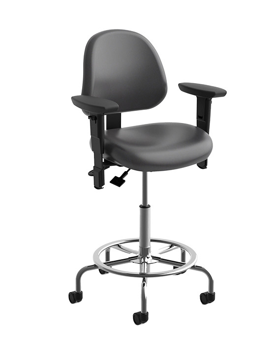 HealtHcentric Lab C24: Adjustable Lab Stool with Backrest