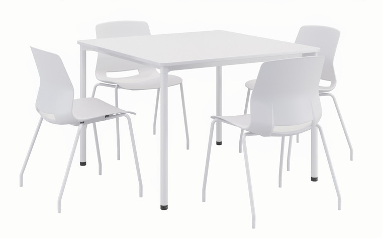 KFI Studios Breakroom Bundle with 42" Dailey Table White Top and Frame, 4 Imme Chairs with White Shell and Frame KFI Studios Breakroom Bundle with 42" Dailey Table White Top and Frame, 4 Imme Chairs with White Shell and Frame