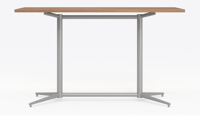 KFI Studios Vaux 72" Conference Table with Bar Height Base, Cafelle Laminate Top and Silver Base KFI Studios Vaux 72" Conference Table with Bar Height Base, Cafelle Laminate Top and Silver Base