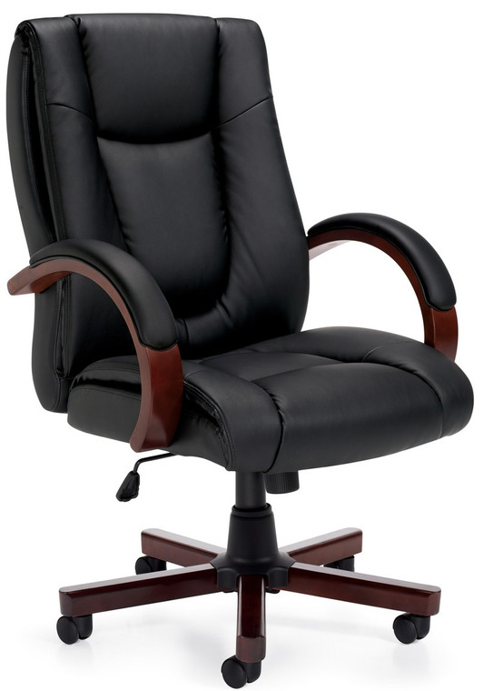 Offices to Go Luxhide Wood Trim Executive Chair