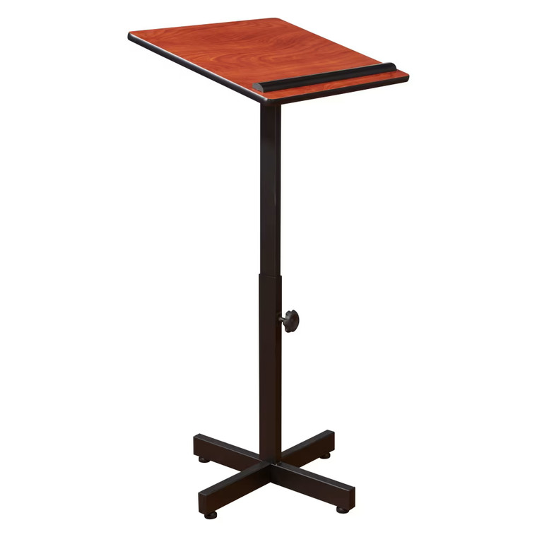 National Public Seating Portable Presentation Lectern by Oklahoma Sound, Cherry Laminate, 3/4 Front View National Public Seating Portable Presentation Lectern by Oklahoma Sound, Cherry Laminate, 3/4 Front View