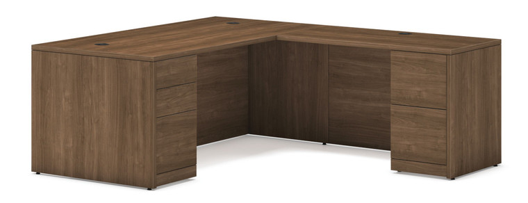 Hon 10500 Series U-Desk with Optional Hutch, Return to the right of the user, Pinnacle Laminate