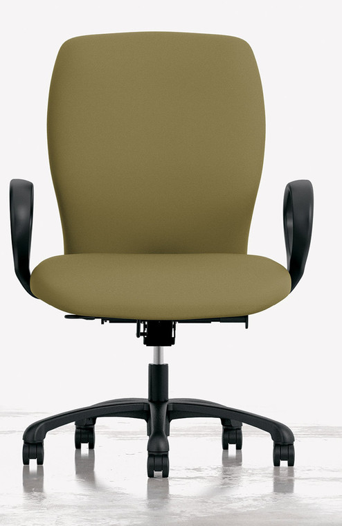 Fuel Mid Back Large and Tall, upholstered back with Static Loop Arms