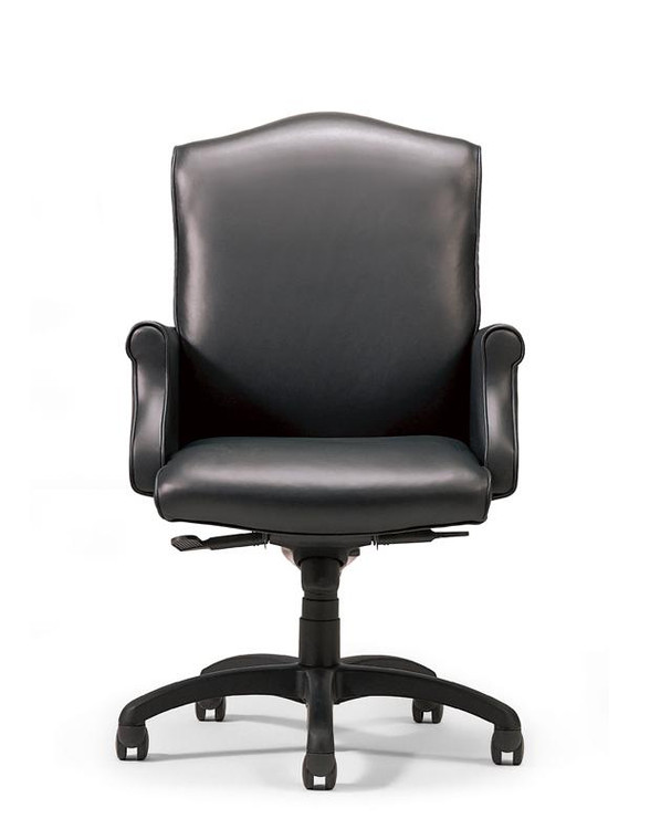 Trinity Conrad Mid Back Executive Chair, Black Nylon Base, 3/4 Front View