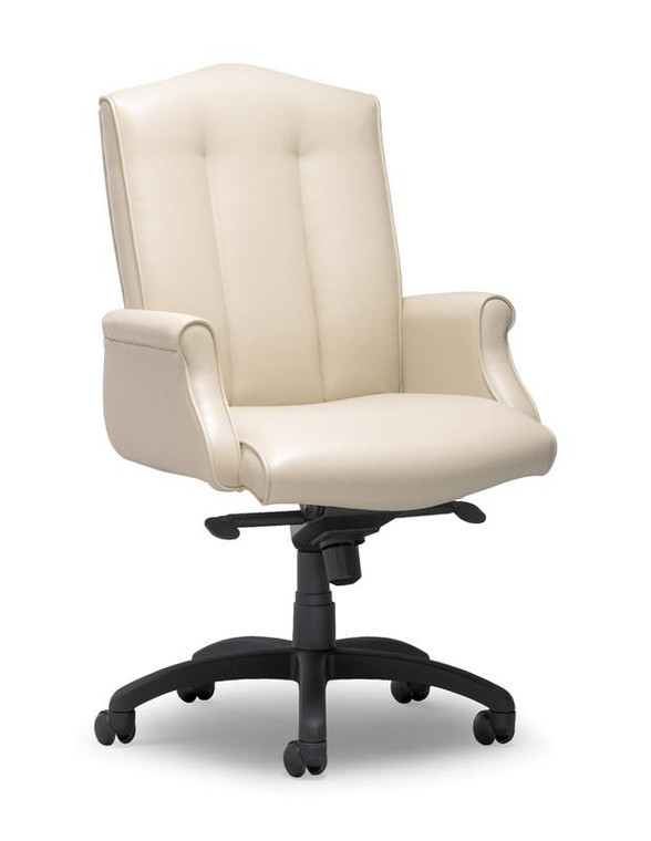 Trinity Conrad Vertical Channel High Back Executive Chair, Black Nylon Base, 3/4 Front View