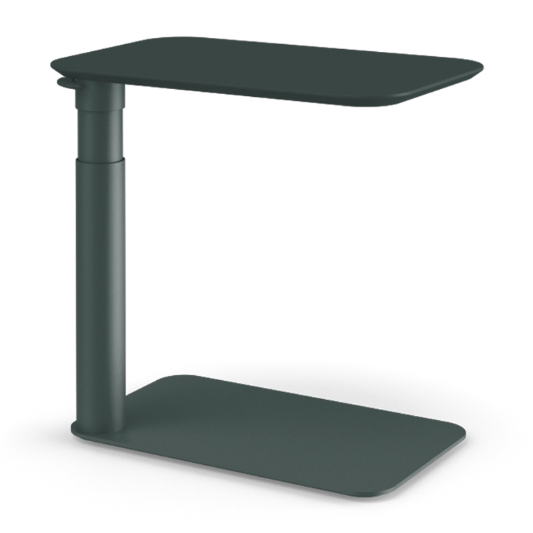 Humanscale Float Micro Sit Stand Table, Forest Green, 3/4 Front View