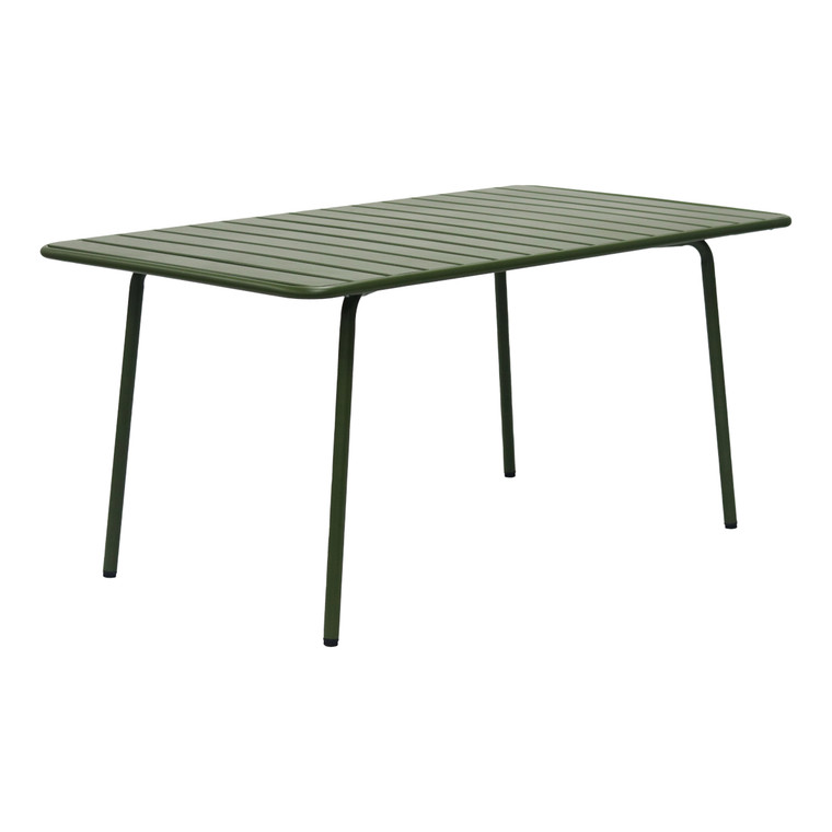 Eurostyle Rosco Outdoor Rectangular Table, Dark Green, 3/4 Front View