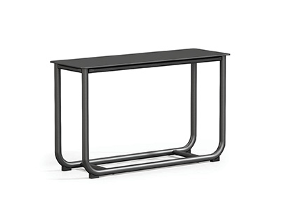 Homecrest Infiniti Air Outdoor End Table, Carbon Frame Finish, 3/4 Front View