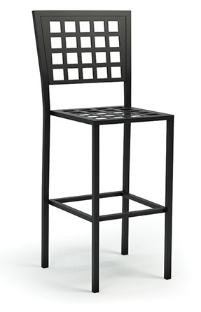 Homecrest Manhattan Armless Bar Stool, Onyx Frame Finish, 3/4 Front View