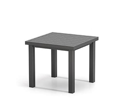 Homecrest Latitude All-Weather Square End Table, Storm Finish, 3/4 Front View