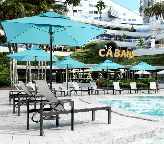 Homecrest 6.5' Square Market Outdoor Umbrella adds a pop of style and color to your patio