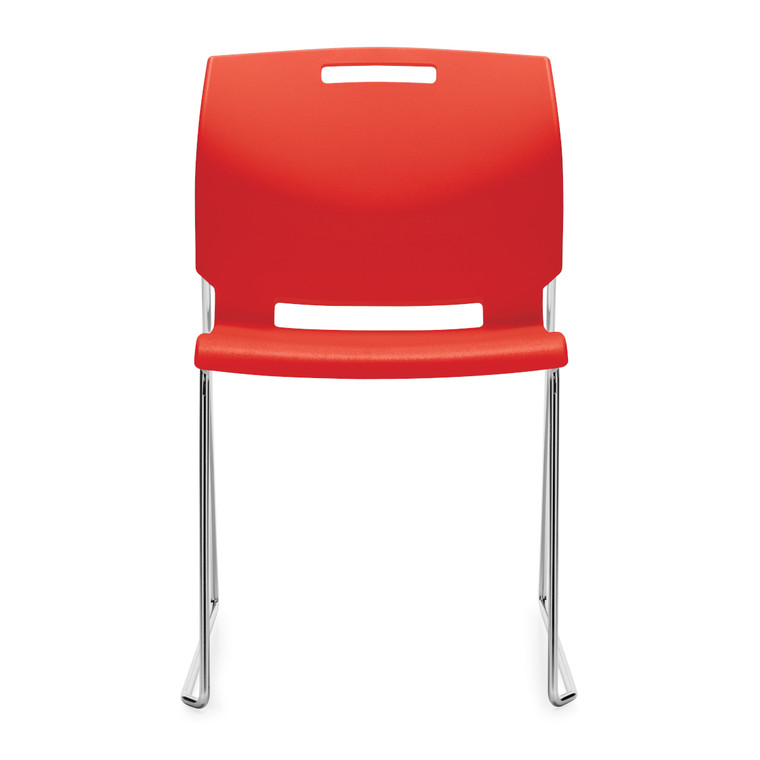 Global Popcorn Stack Chair, Scarlett Shell, Front View