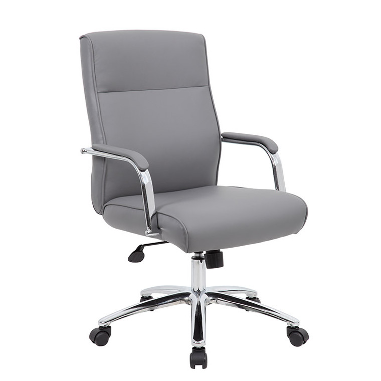  Conference Chair with Passive Lumbar Grey Leatherette