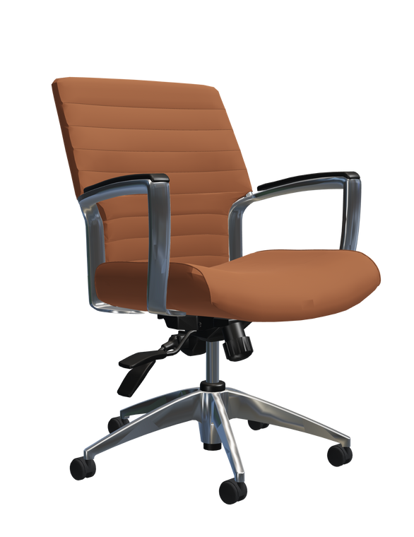 Global Accord Medium Back Conference Tilter in Allante Free Vinyl, 3/4 Front View