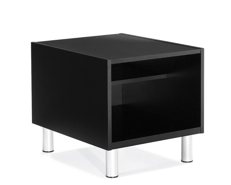 Global Citi End Table in Black Laminate and Tungsten Leg Finish, 3/4 Front View