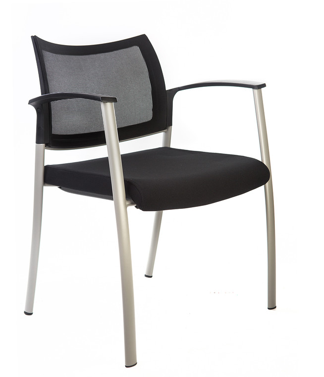 Element S Series Mesh Guest Chair, Black Seat Upholstery, 3/4 Front View