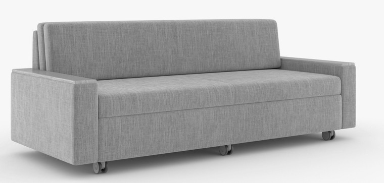 Interwoven by Kimball Villa Health Sleep Sofa, Optional Armcaps in Grey Polyurethane, Optional Casters, 3/4 Front View