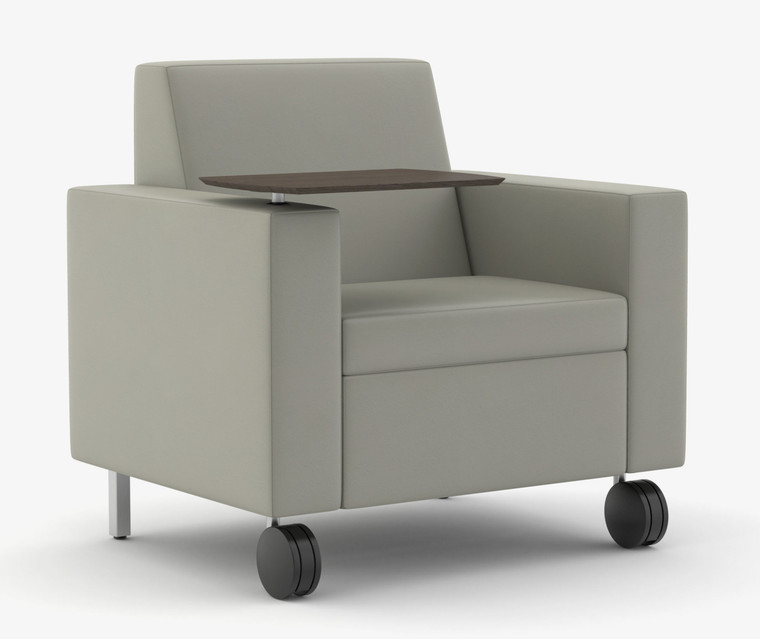 Interwoven by Kimball Villa Health Mobile Lounge Chair, Optional Tablet, 3/4 Front View