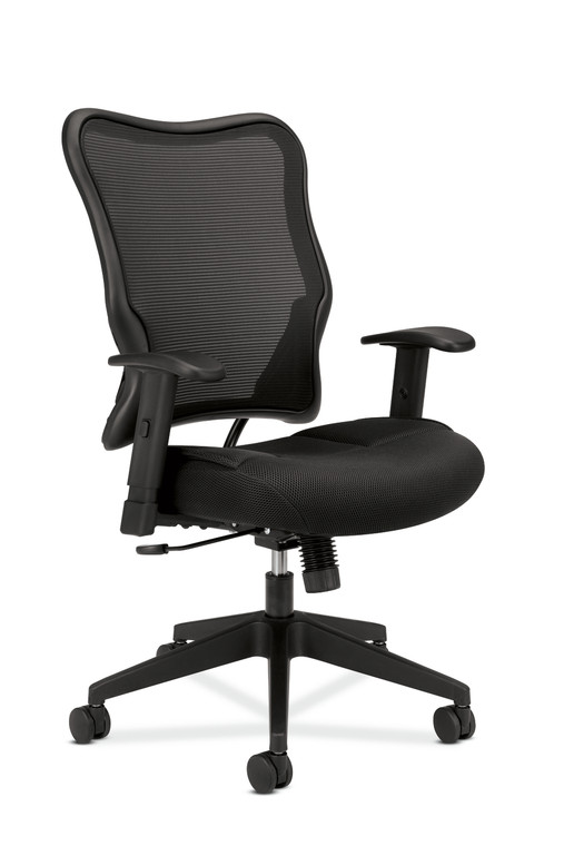 Hon Wave All Mesh High Back Task, Black Mesh Back and Sandwich Mesh Seat, 3/4 Front View